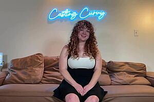 curvy redhead nurse tries porn casting, want to see her big tits?