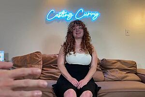 curvy redhead nurse tries porn casting, want to see her big tits?