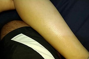 My stepbrother gave me a hot massage while my husband was at work