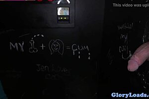 milf gagging on big black cock at the gloryhole, so hot