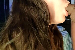 Slutty stepsister worships ass! 😏