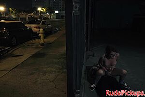 that petite teen sucks and rides rough in public