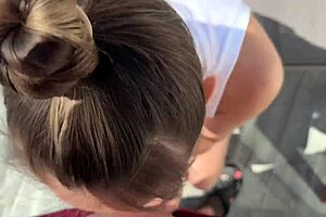 He punishes my mouth with big cock blowjob