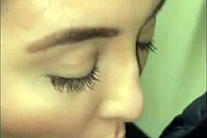 Wife wears see-through dress, teases with handjob in hotel.