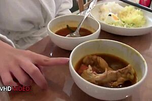 Chisas shaved pussy gets fucked while giving blowjob