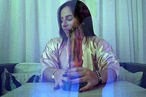 Sexy Nataly Gold plays with a huge dildo, dreaming of something more