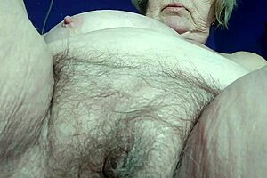 Granny fucks hairy pussy
