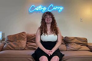 curvy redhead nurse tries porn casting, want to see her big tits?