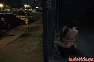 that petite teen sucks and rides rough in public