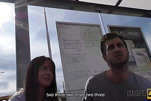 angella christin picks up a guy at the bus station and services him for cash