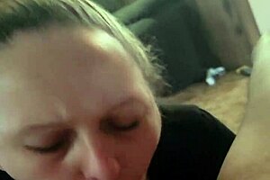 Best Blowjob Ever From Blonde Wife With Sloppy Handjob