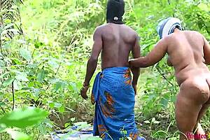 ebony rider turns machine outdoors with missionary and cowgirl