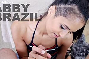 Abby Lee Brazil Takes Huge Cock Deepthroat Blowjob POV