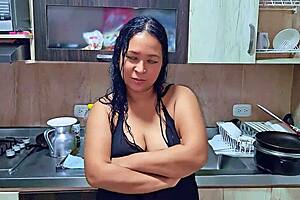 i'm squirting in the kitchen in front of my stepson, i'm a horny stepmom, do you want to be my new stepson?