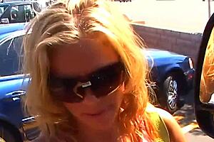 Fucking blonde mom Kayla Synz in stockings and heels