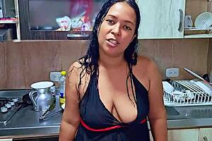 ever seen a horny milf squirt in the kitchen during pov?