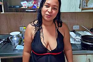 i'm squirting in the kitchen in front of my stepson, i'm a horny stepmom, do you want to be my new stepson?