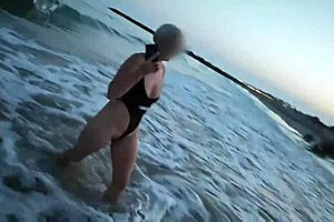 Blonde Flashes Tits And Sucks Cock On Public Beach