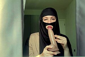 Slutty Muslim deepthroat teacher licks and sucks.
