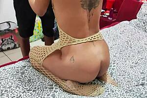 Transsexual Gets Ass Pushed By Huge Cock