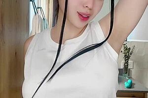 Beautiful Latina feels intense pleasure masturbating alone in hotel room