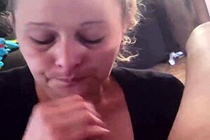 Best Blowjob Ever From Blonde Wife With Sloppy Handjob