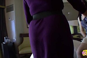 experienced milf gently introduces cute brunette to passionate lesbian encounters with licking and kissing.