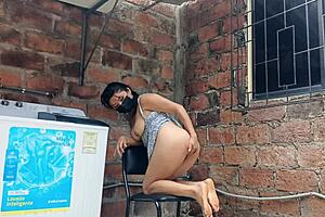 she says, 'look at my slutty neighbor showing pussy under dress in yard'