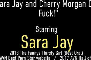 deep throat bj, pussy fucking, and more with sara jay and cherry morgan!