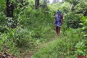 ebony rider turns machine outdoors with missionary and cowgirl