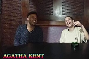 Emotional Encounter With Tattooed Brunette Stranger In Motel For Cum Swallow