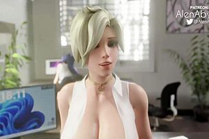 Mercy takes big cocks in hardcore compilation