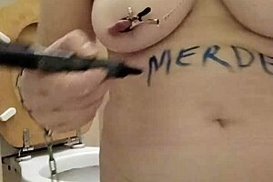 Yo, check this amateur slave in wild toilet play!