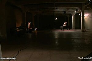 busty blonde sucking huge dick to gimp