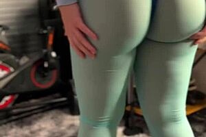 Exercising in sheer leggings