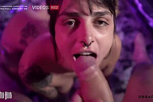 Beautiful Girl Moans and Squirts Cumming in Bathtub on Red