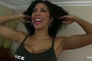 busty kayla carrera deepthroats after striptease for doggystyle