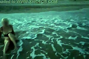 Blonde Flashes Tits And Sucks Cock On Public Beach