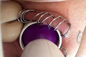 Horny Babe Toys Her Pierced Pussy