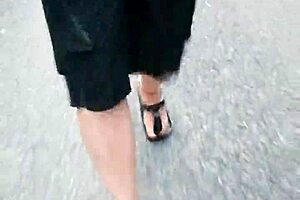 morning walk with nylon feet in birkenstocks