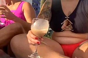 African milf flashes on beach alone