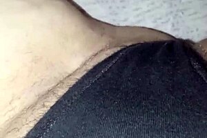 black panties smelling of pussy from pregnant woman flashing