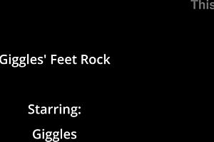 Giggles Rubs Tattooed Feet On Giant Hot Rock At Beach