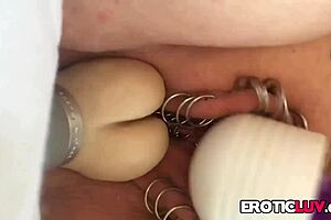 Horny Babe Toys Her Pierced Pussy