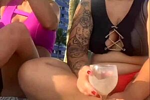 African milf flashes on beach alone