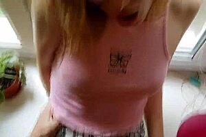 Babe Rides Pussy in Public Doggystyle