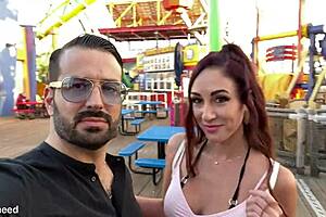 Look at artemisia love giving a footjob and getting cum in mouth from romeo mancini