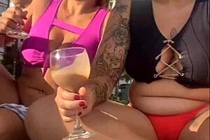 African milf flashes on beach alone