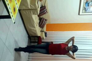 sexy transsexual in lingerie licking outdoors feels so sweet