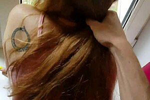 Babe Rides Pussy in Public Doggystyle